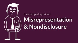 Misrepresentation and Nondisclosure  Contracts  Defenses amp Excuses [upl. by Uhthna943]