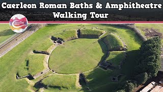 CAERLEON ROMAN BATHS amp AMPHITHEATRE WALES  Walking Tour  Pinned on Places [upl. by Annalla]