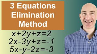 Solving Systems of 3 Equations Elimination [upl. by Ecinaej]