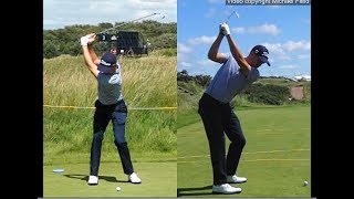 Justin Thomas golf swing  Long Iron faceon amp downtheline July 2017 [upl. by Wilbert128]