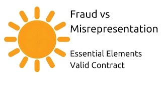 Fraud vs Misrepresentation  Other Essential Elements of a Valid Contract  CA CPT  CS amp CMA [upl. by Ycnaffit]