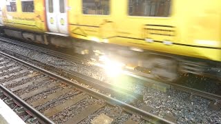 Merseyrail 507 009 making arcs at Birkdale station [upl. by Enahs]